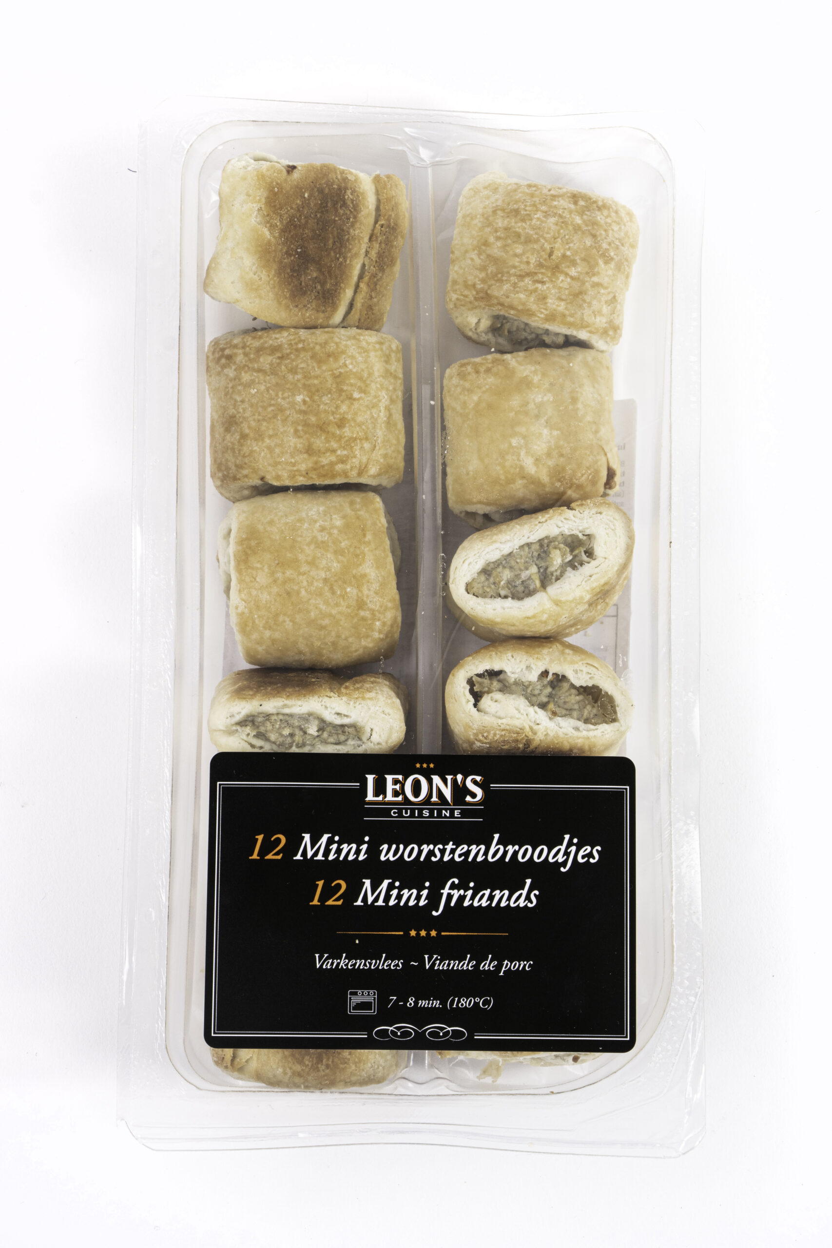 Mini worstenbroodjes 12 x 15g LEON'S CUISINE