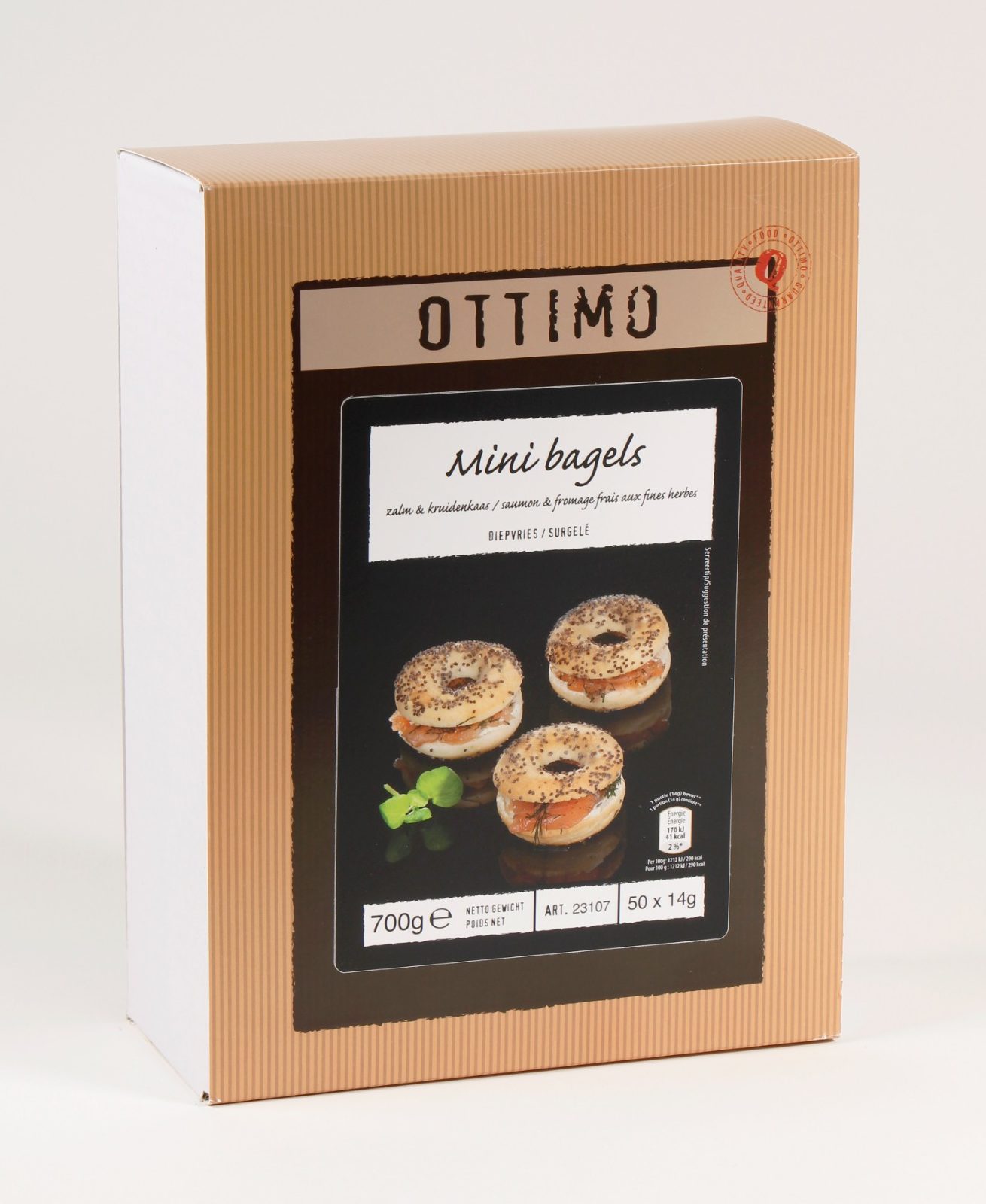 Mini bagel zalm & kruidenkaas 50 x 14g OTTIMO