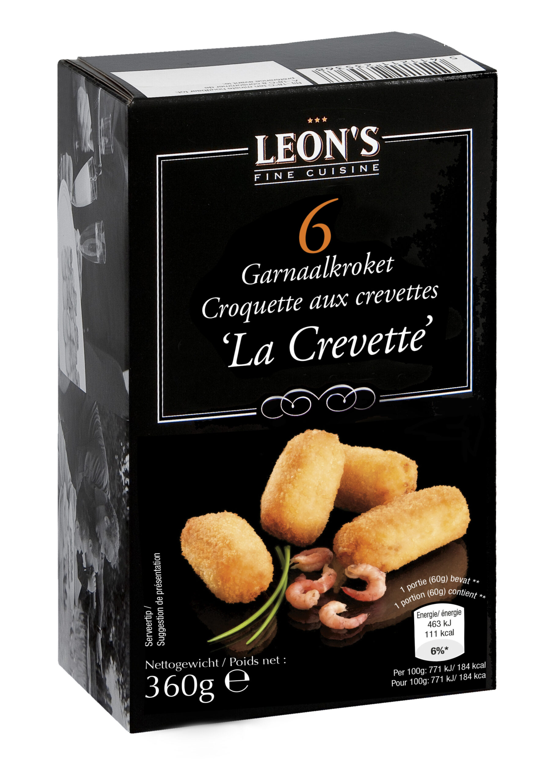 Garnaalkroketten 'La Crevette' 6 x 60g LEON'S CUISINE