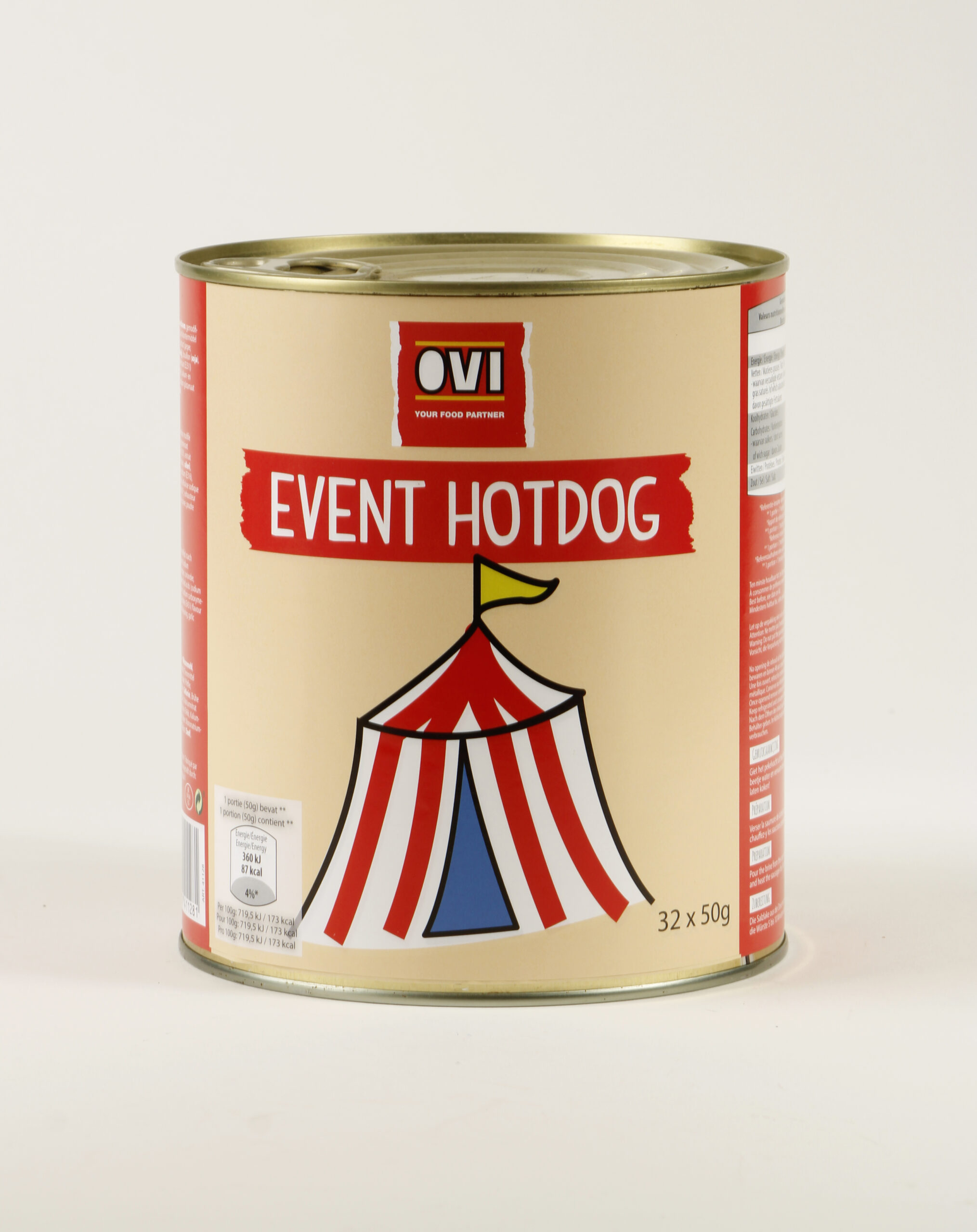 41128 Event Hotdog 32 X 50g Blik OVI