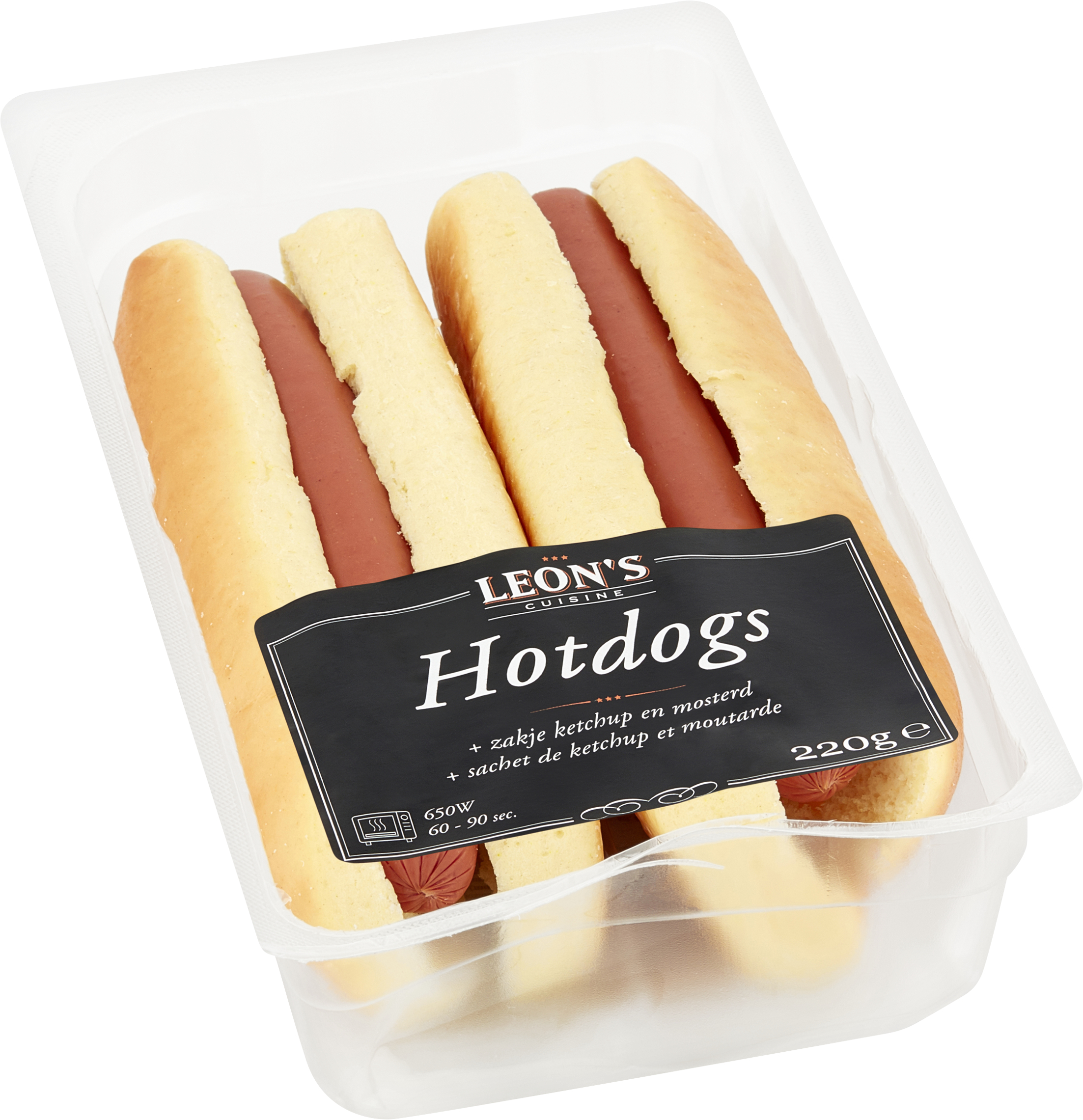 Hotdog broodjes 2 x 110g LEON'S CUISINE