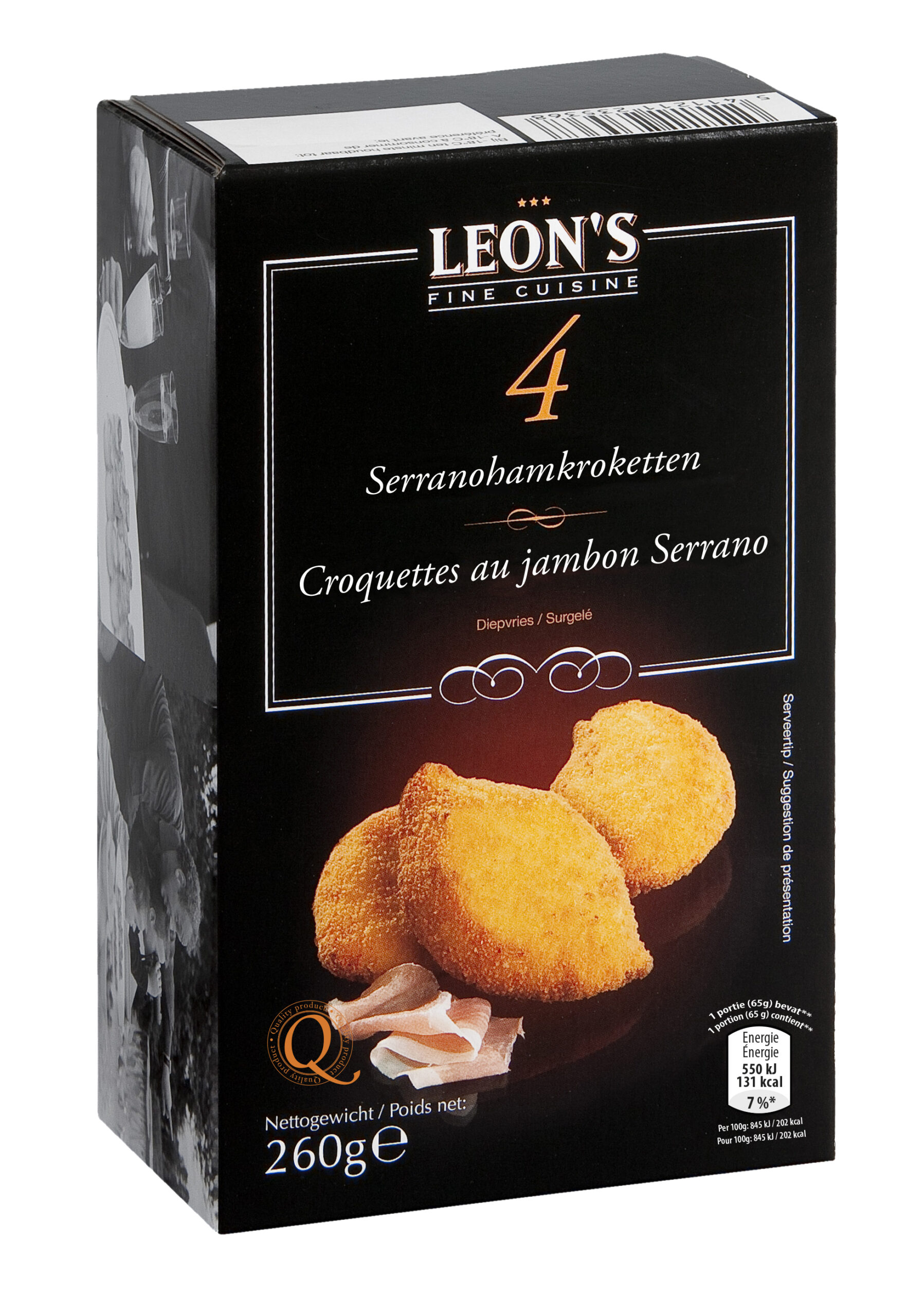 Serranohamkroketten 4 x 65g LEON'S CUISINE