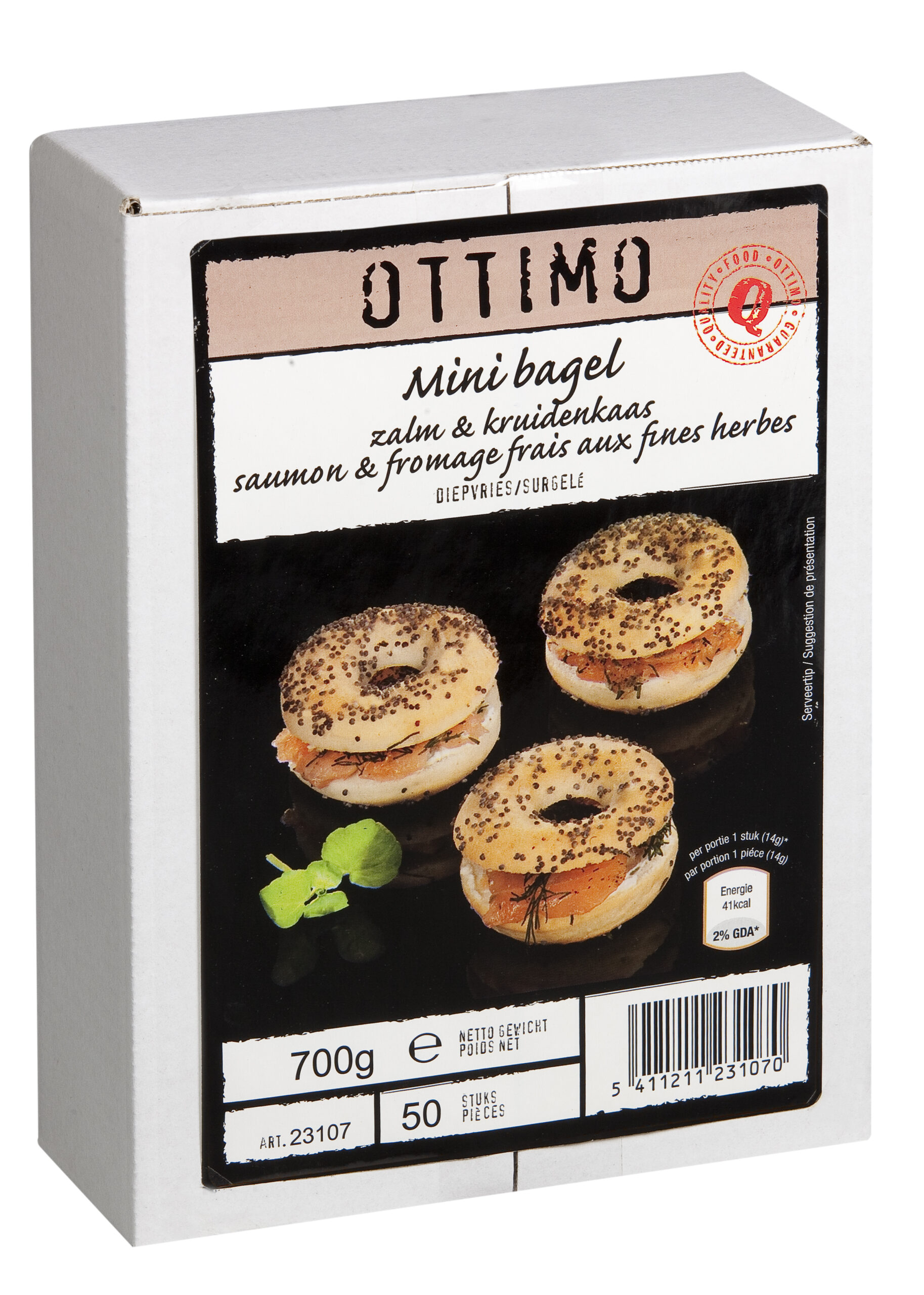 Mini bagel zalm & kruidenkaas 50 x 14g OTTIMO