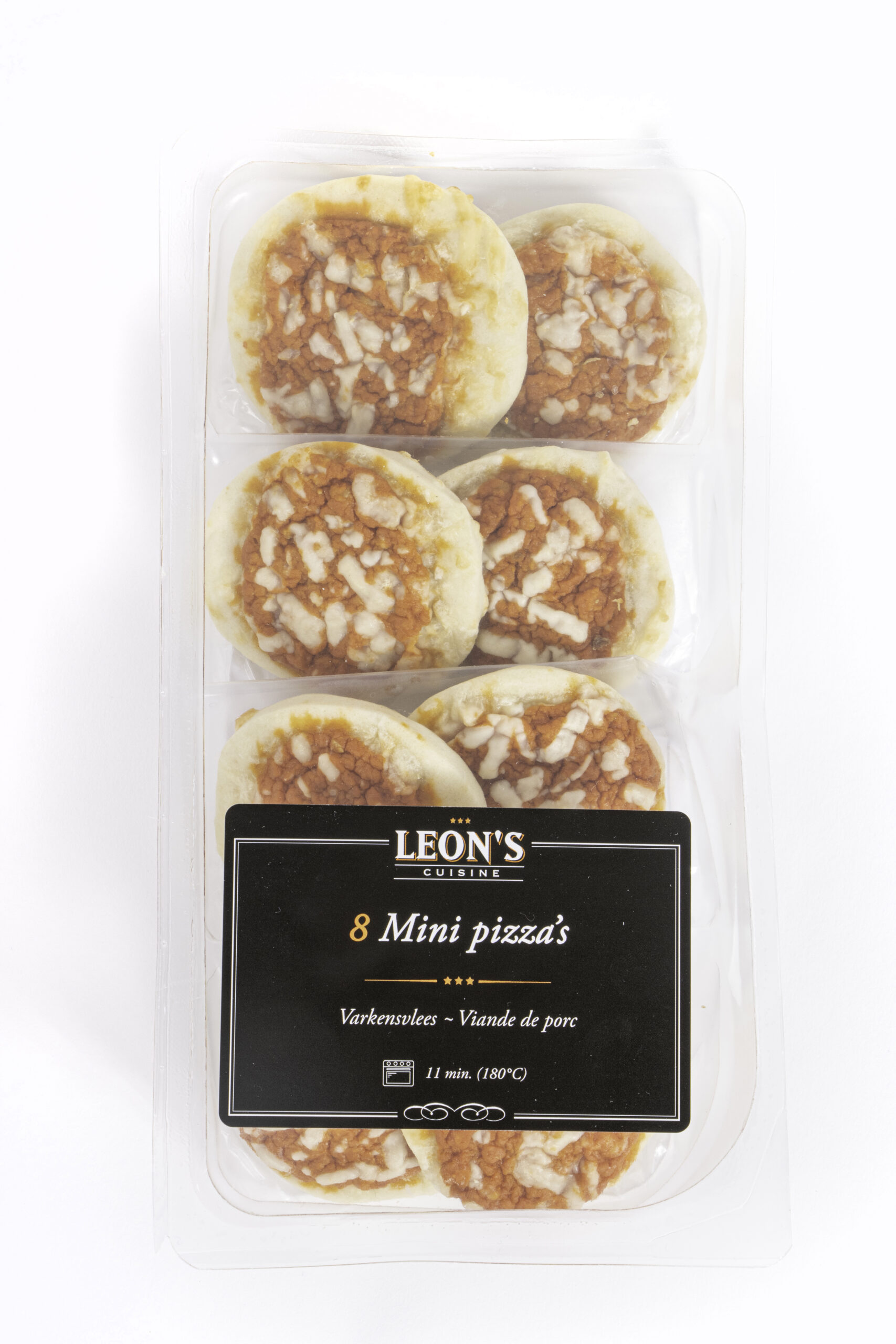 Mini pizza's 8 x 16g LEON'S CUISINE